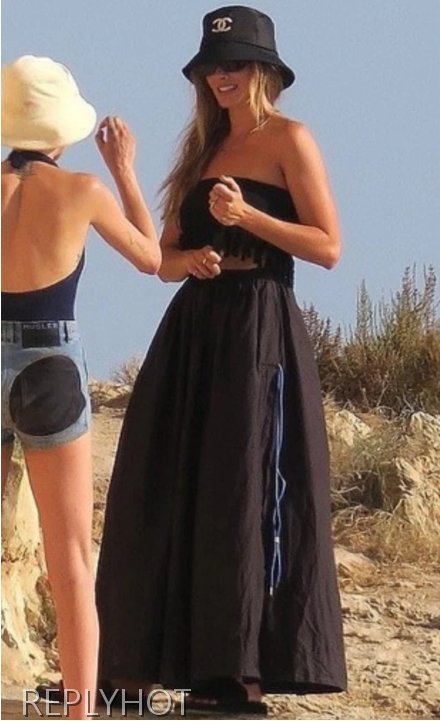 샤넬 코튼 글래스펄버킷햇 모자(블랙)