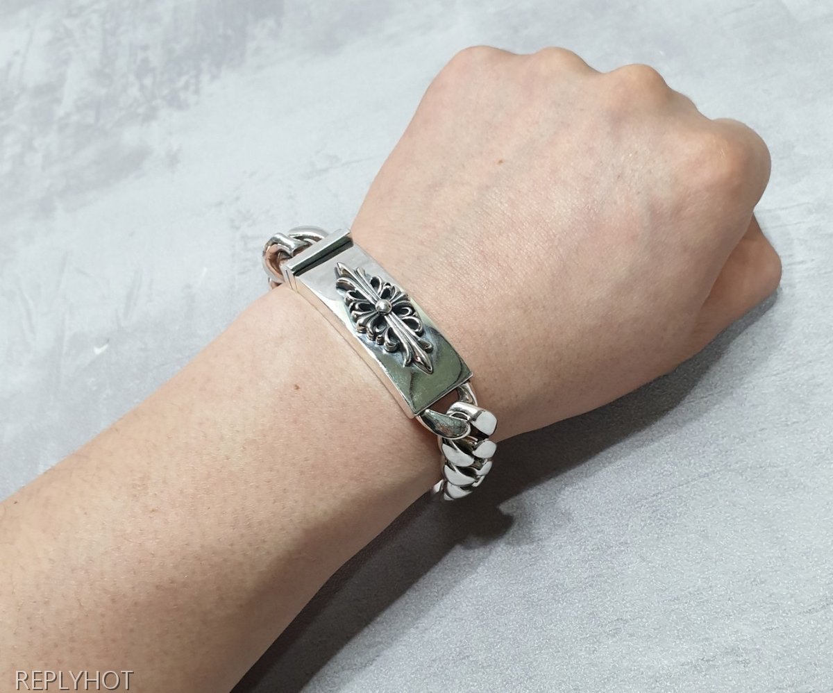 크롬하츠 빅플로랄체인 925실버 팔찌