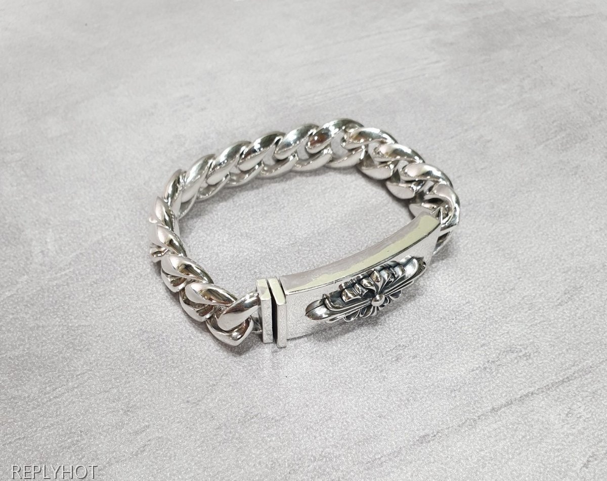 크롬하츠 빅플로랄체인 925실버 팔찌