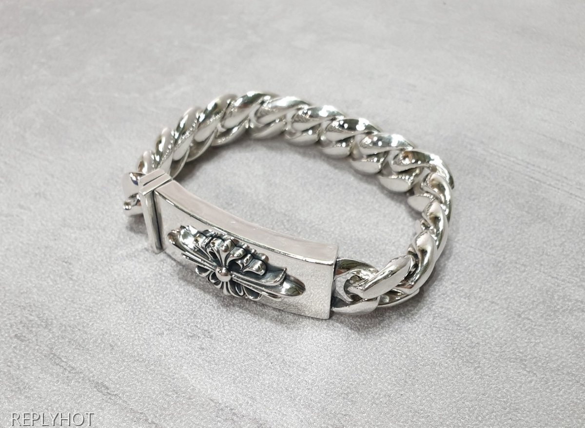 크롬하츠 빅플로랄체인 925실버 팔찌