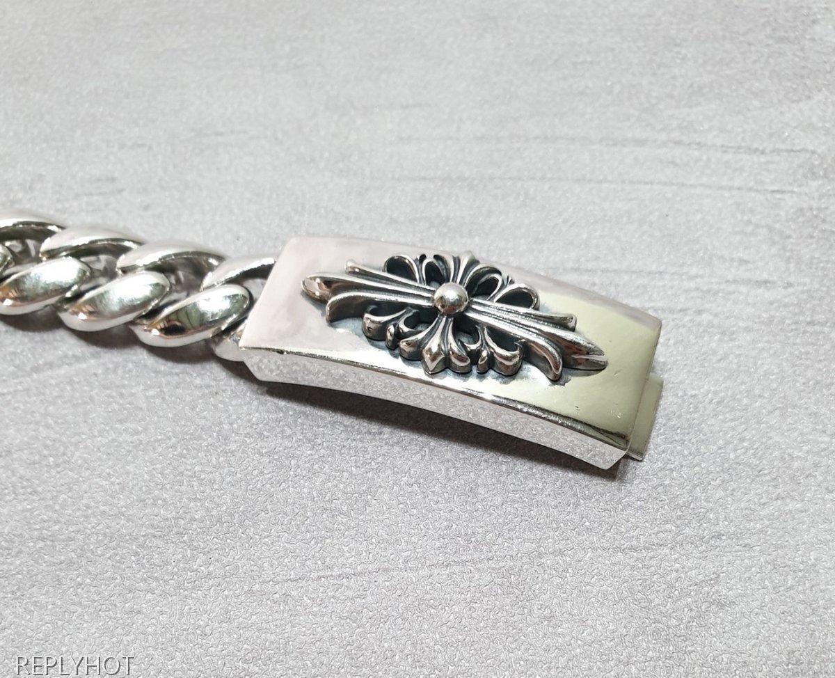 크롬하츠 빅플로랄체인 925실버 팔찌