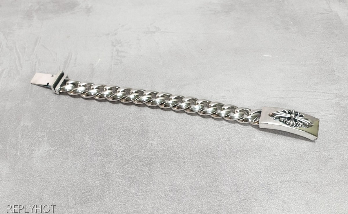 크롬하츠 빅플로랄체인 925실버 팔찌