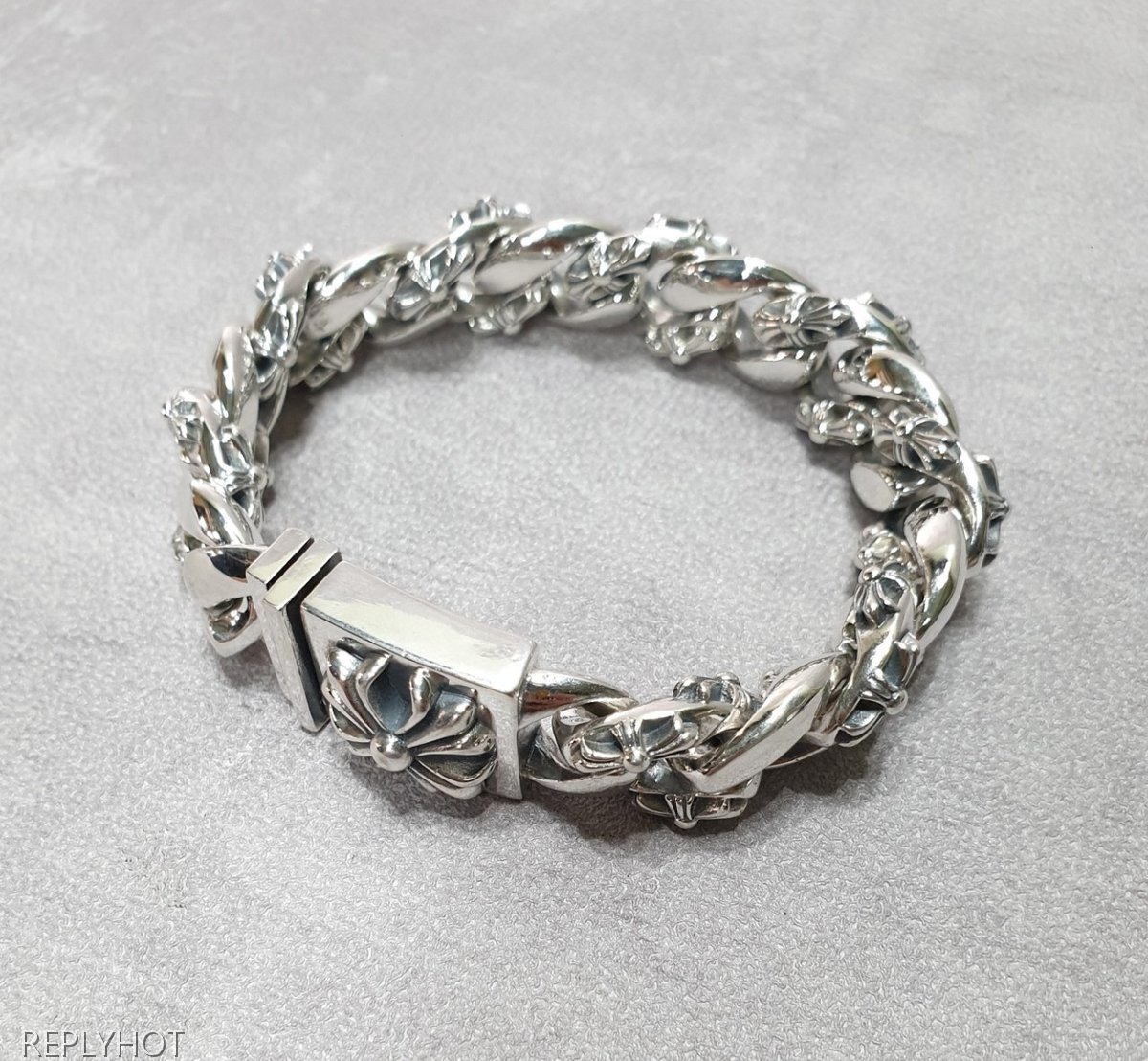 크롬하츠 빅플로랄 925실버 팔찌