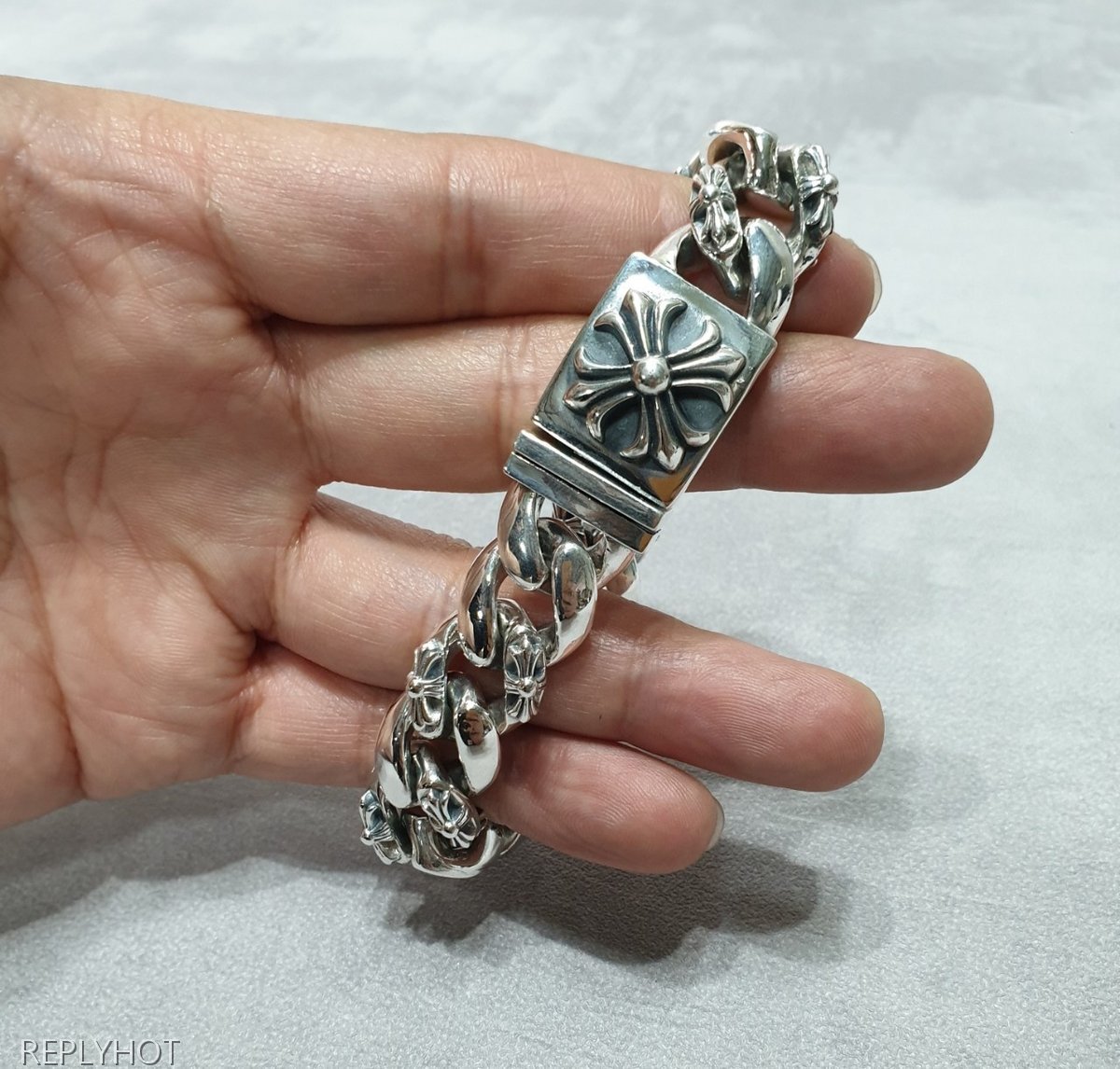 크롬하츠 빅플로랄 925실버 팔찌