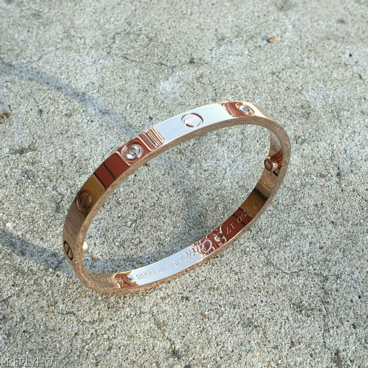 까르띠에 러브팔찌 큐빅 로즈골드 여성용