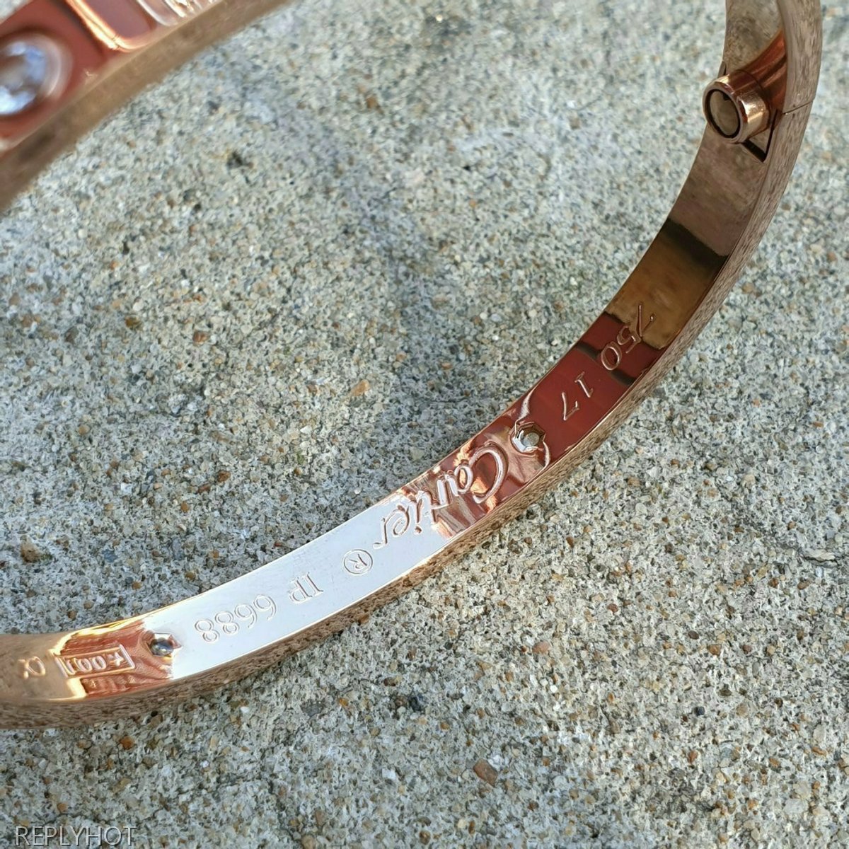 까르띠에 러브팔찌 큐빅 로즈골드 여성용