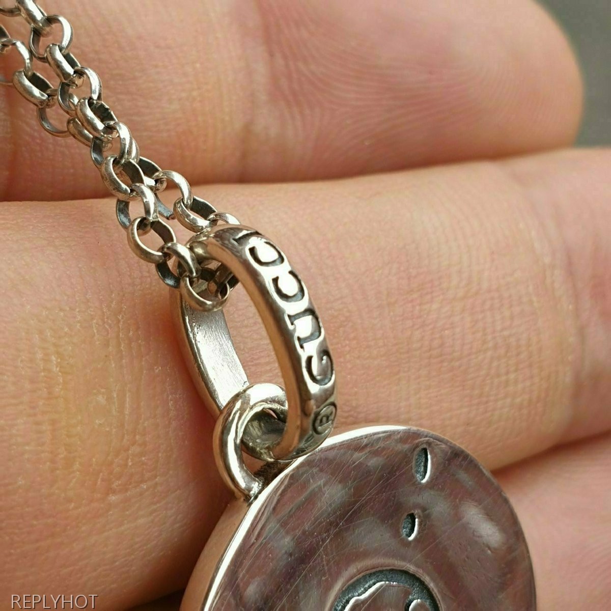 구찌 고스트 GHOST 유니섹스 펜던트 목걸이 Silver 92.5