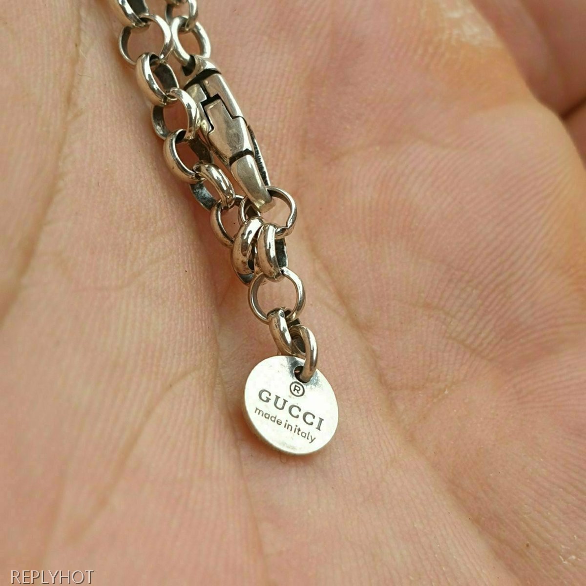 구찌 고스트 GHOST 유니섹스 펜던트 목걸이 Silver 92.5