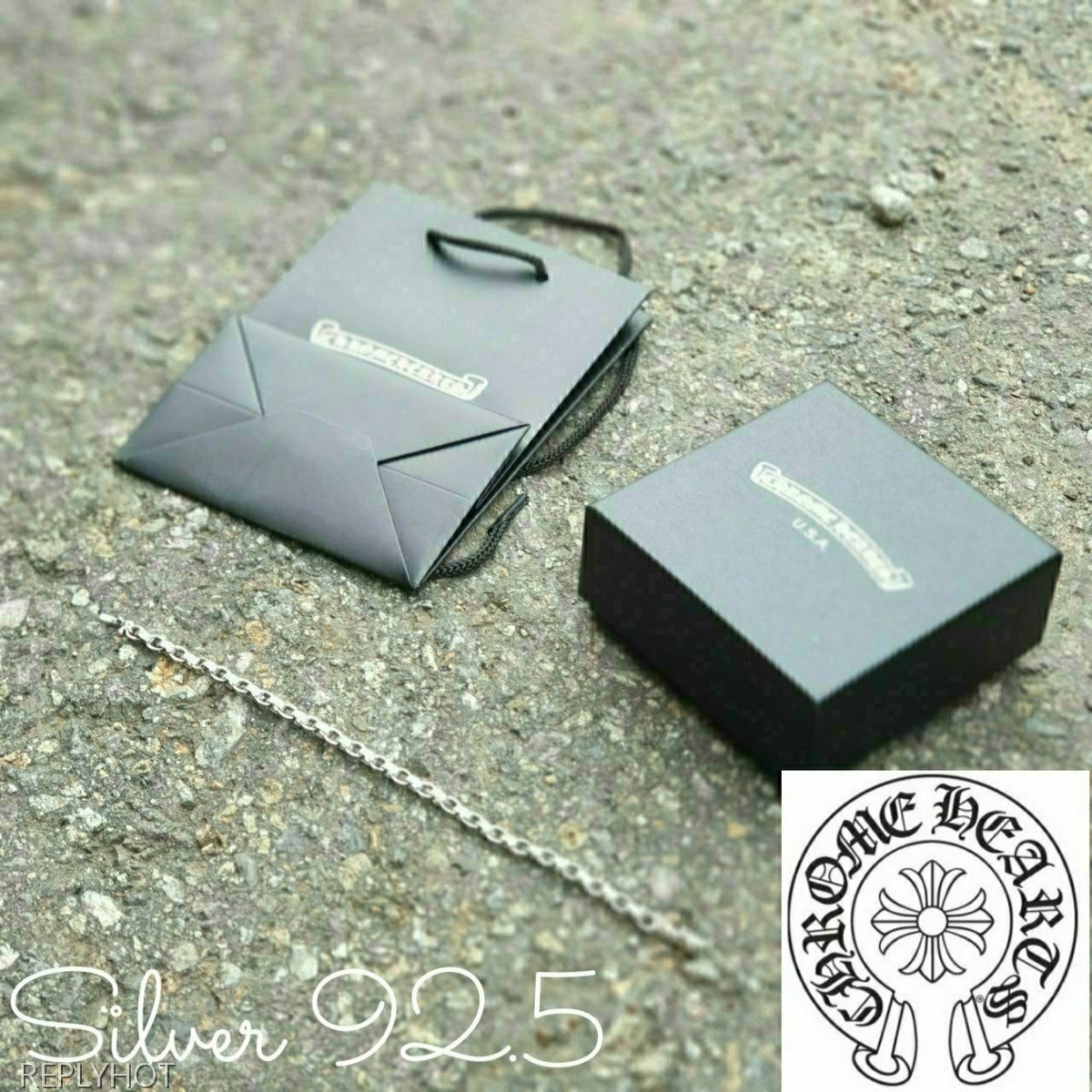 크롬하츠 페이퍼체인 팔찌  Silver 92.5