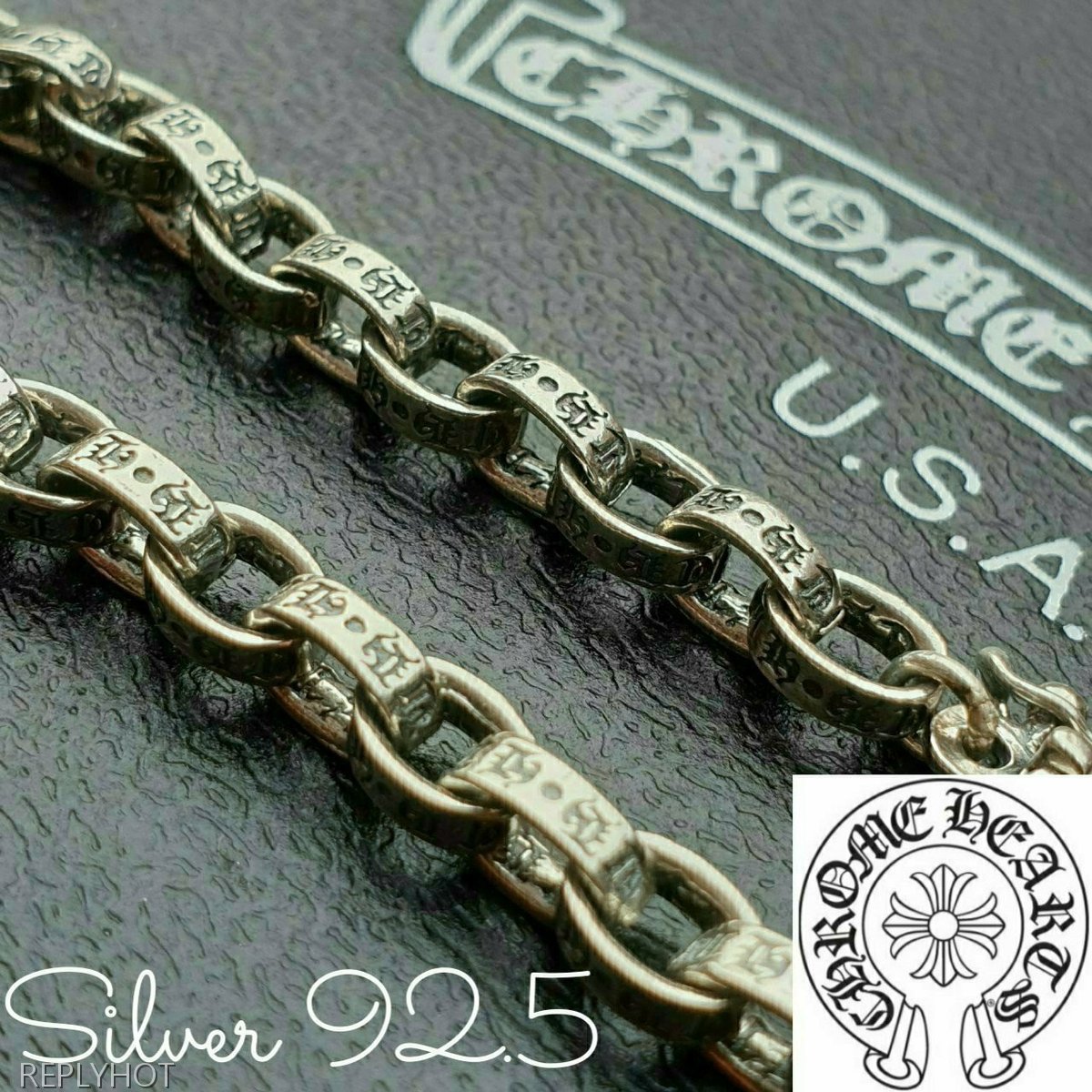 크롬하츠 페이퍼체인 팔찌  Silver 92.5