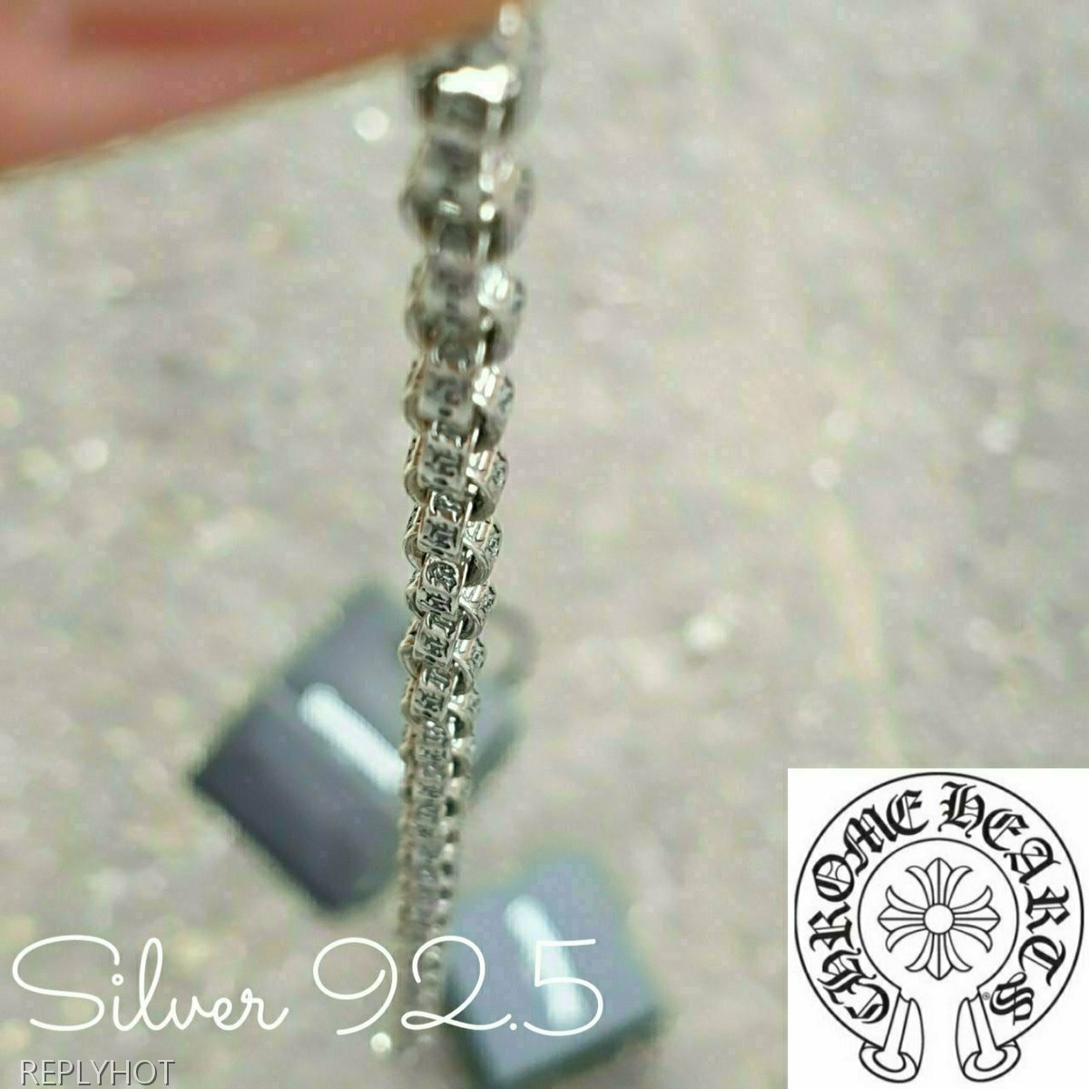 크롬하츠 페이퍼체인 팔찌  Silver 92.5