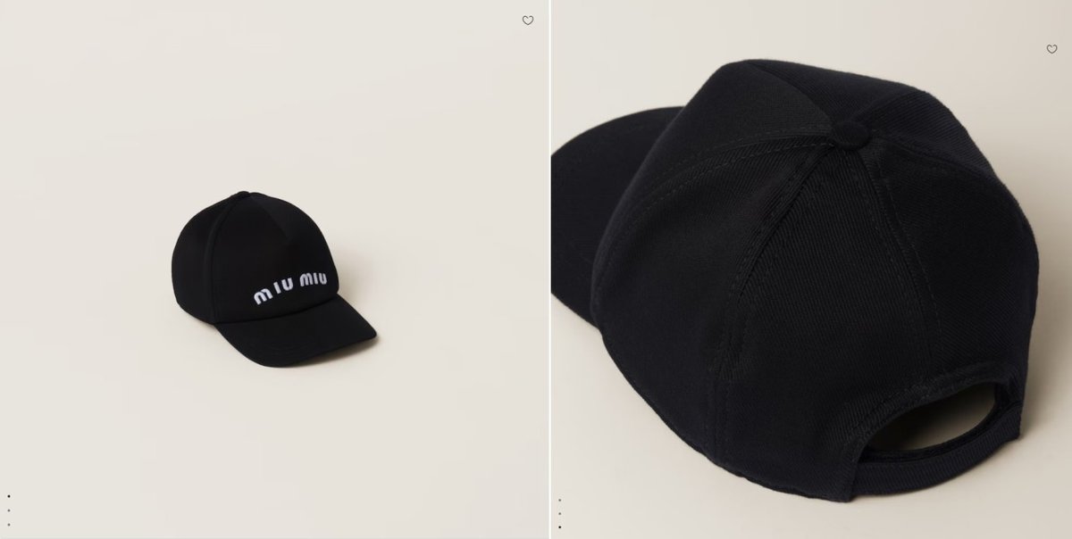 미우미우 드릴베이스 볼캡 모자