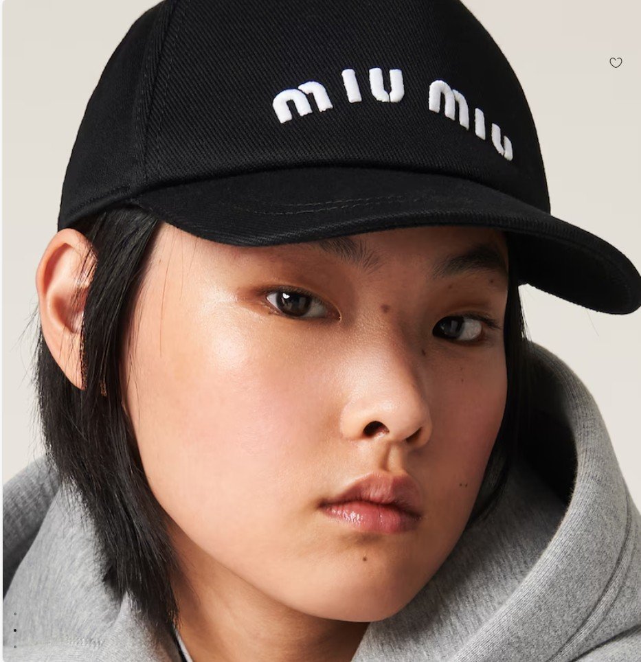 미우미우 드릴베이스 볼캡 모자