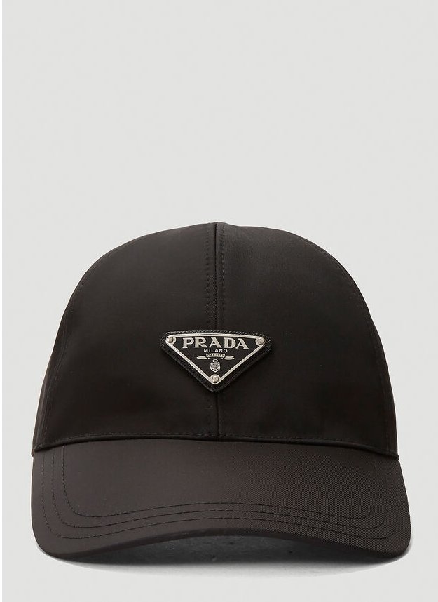 프라다 삼각로고 정면 나일론 볼캡 모자(블랙)