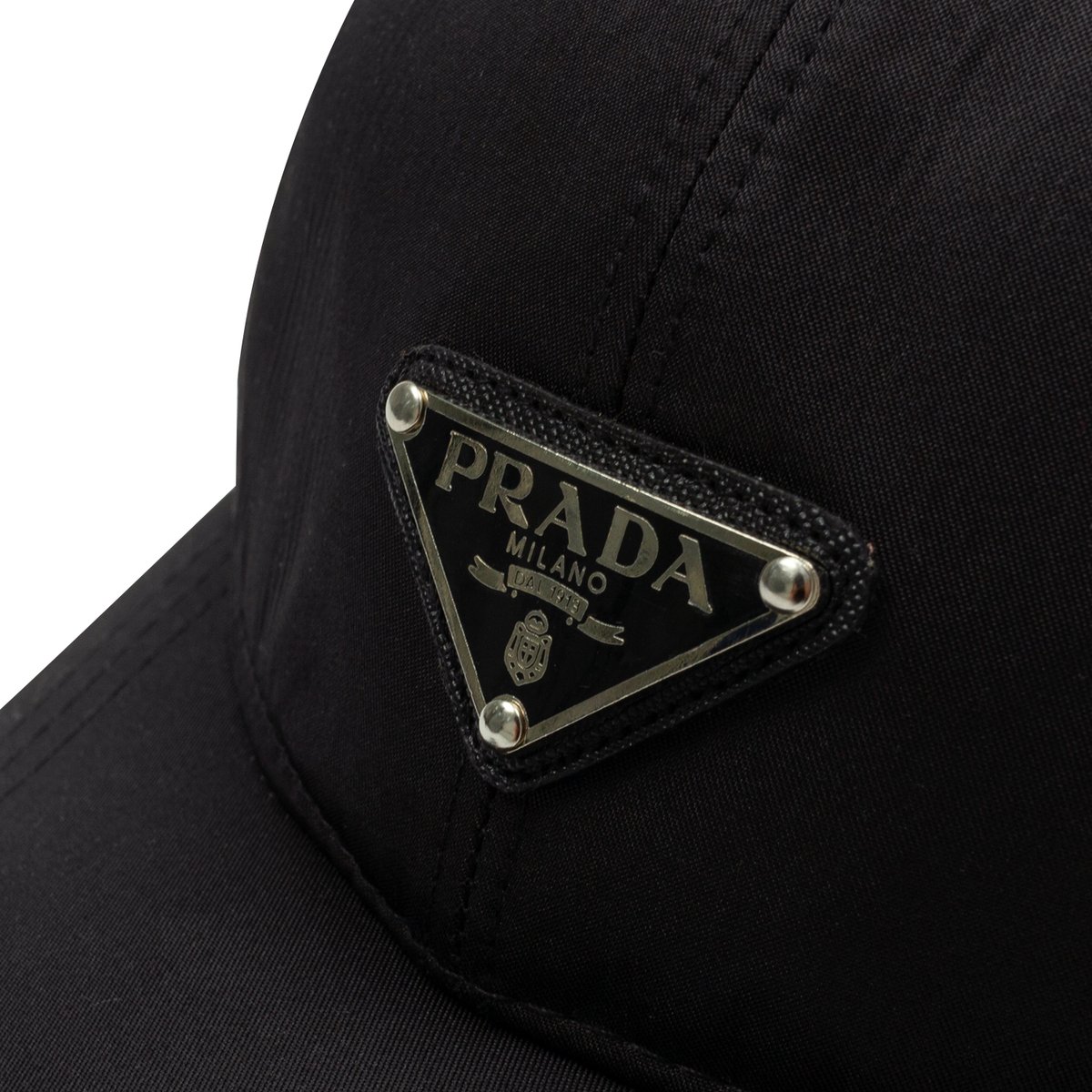 프라다 삼각로고 정면 나일론 볼캡 모자(블랙)