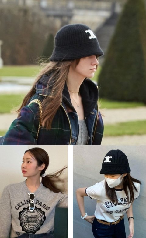 셀린느 트리움페 버킷햇 블랙