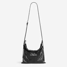 발렌시아가 쇼퍼 더스트 백 크로스바디 파우치 미디엄 블랙