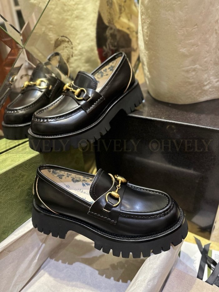 구찌 레더 러그 솔 홀스빗 로퍼