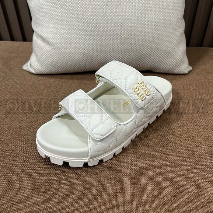 미우미우 마테라쎄 슬라이드 샌들