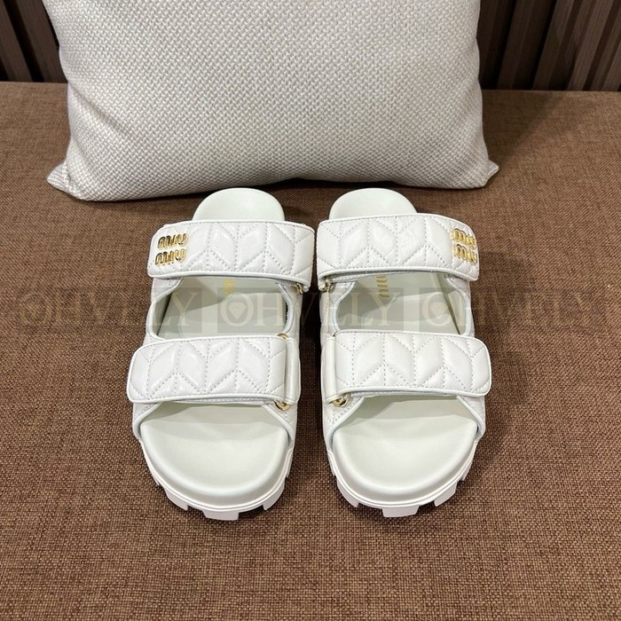 미우미우 마테라쎄 슬라이드 샌들