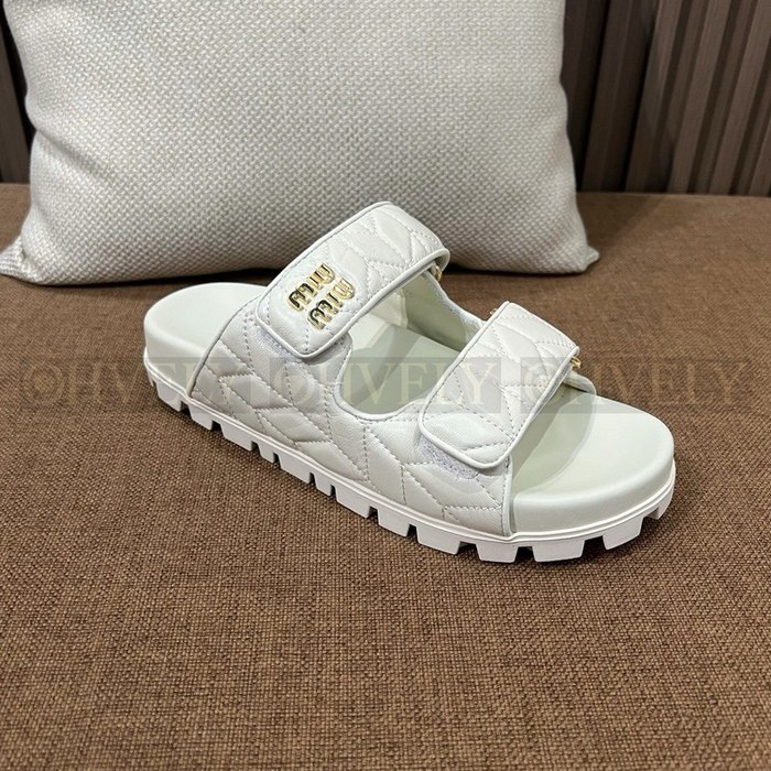 미우미우 마테라쎄 슬라이드 샌들