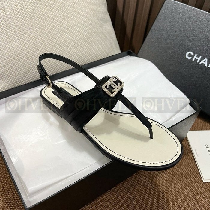 샤넬 라인스톤 코코 마크 새틴 샌들