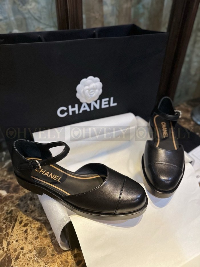 샤넬 메리제인 스트랩 샌들 플랫