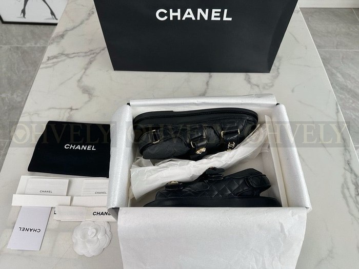 샤넬 진주 리본 벨크로 샌들