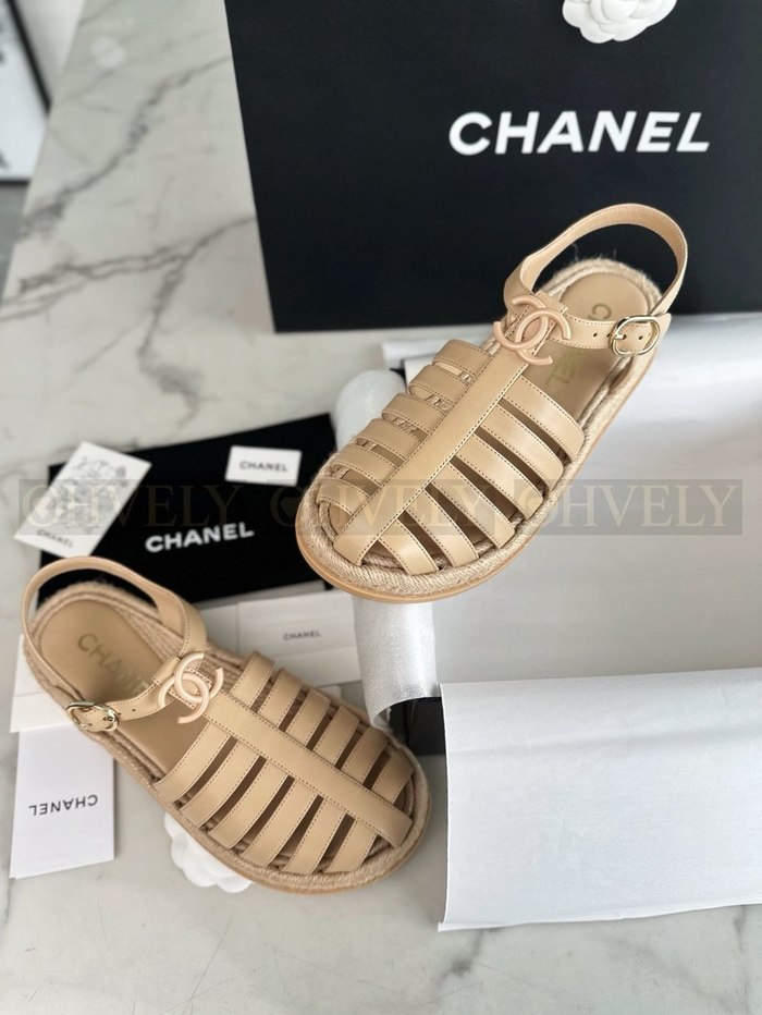 샤넬 크루즈 캐쥬얼 로마 슬링백 샌들