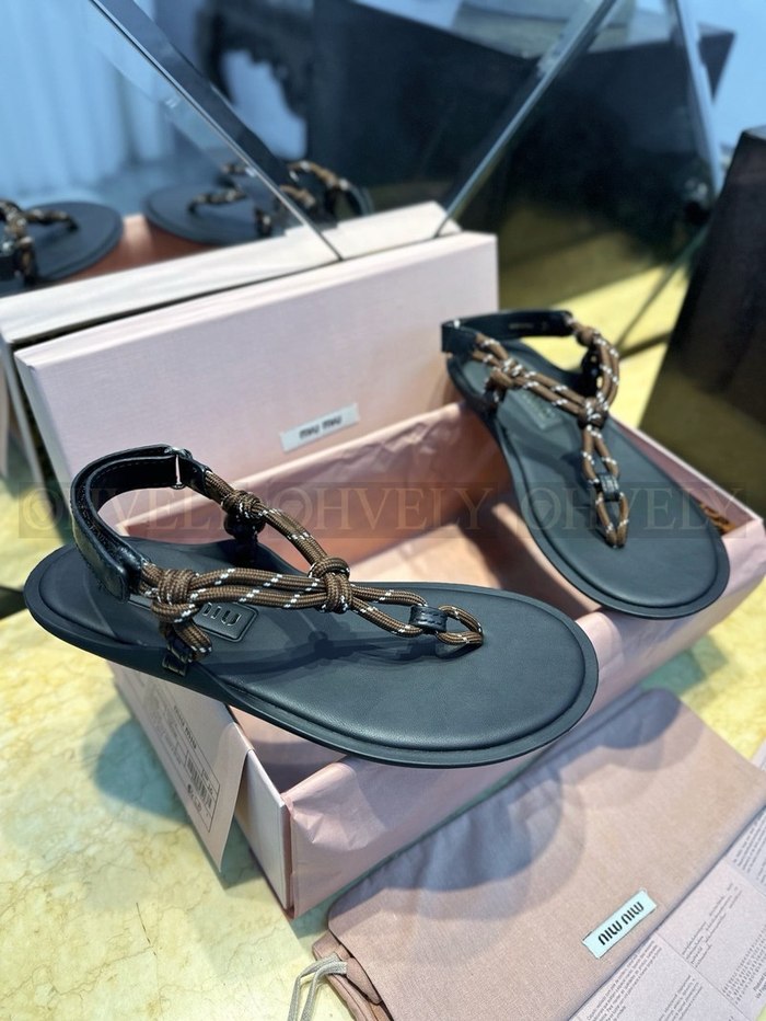 미우미우 리버 로프 레더 샌들