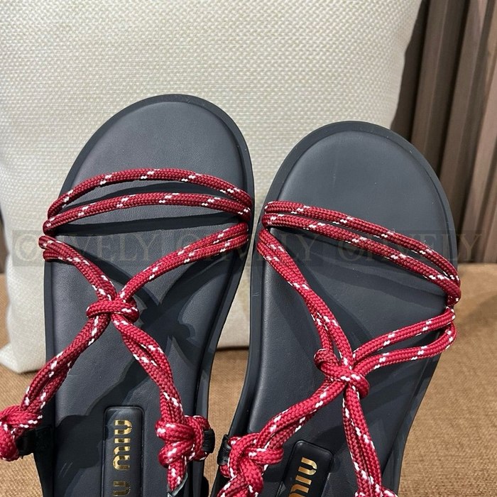 미우미우 리비에르 코드앤 레더 샌들