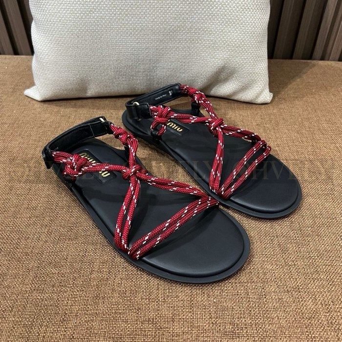 미우미우 리비에르 코드앤 레더 샌들