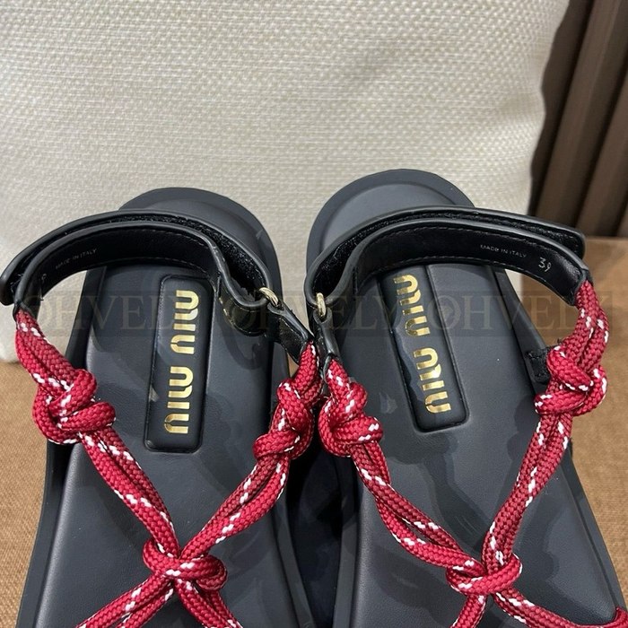 미우미우 리비에르 코드앤 레더 샌들