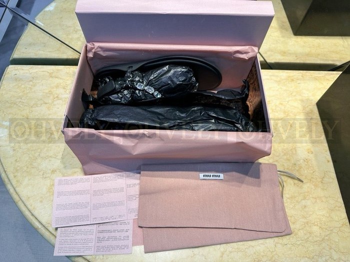 미우미우 코튼 코드 통 샌들 크리스탈