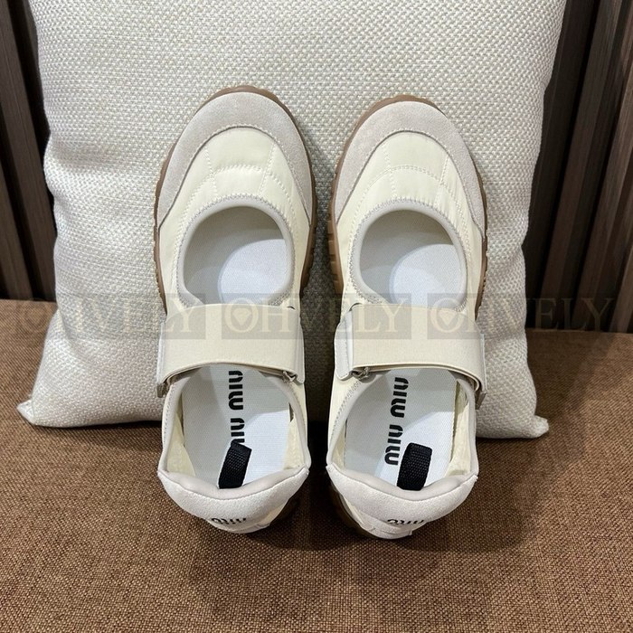 미우미우 타이어 스웨이드 트리밍 메리 제인 샌들