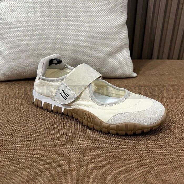 미우미우 타이어 스웨이드 트리밍 메리 제인 샌들