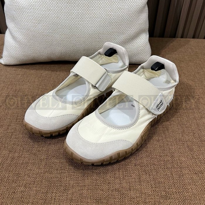 미우미우 타이어 스웨이드 트리밍 메리 제인 샌들