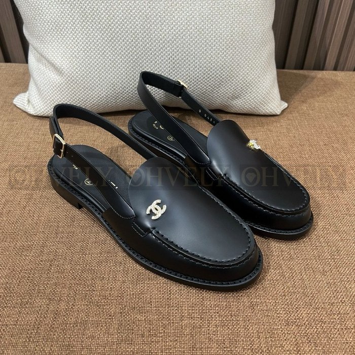 샤넬 큐빅 CC 로고  슬링백 로퍼