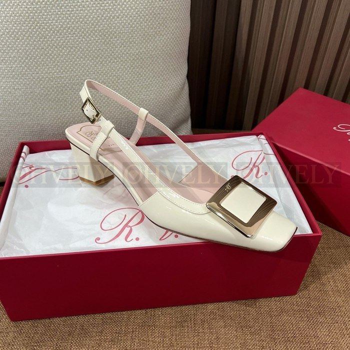 로저비비에 트럼펫 메탈 버클 슬링백 펌프스