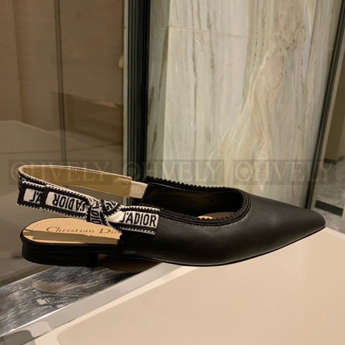 디올 레더 슬링백 플랫