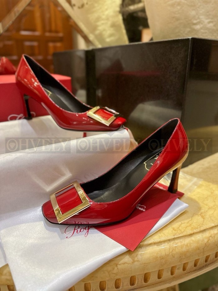 로저비비에 트럼펫 메탈 버클 힐