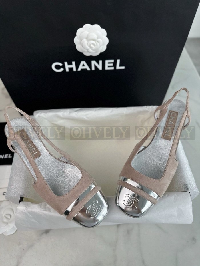 샤넬 24C CC로고 투톤 스웨이드 슬링백