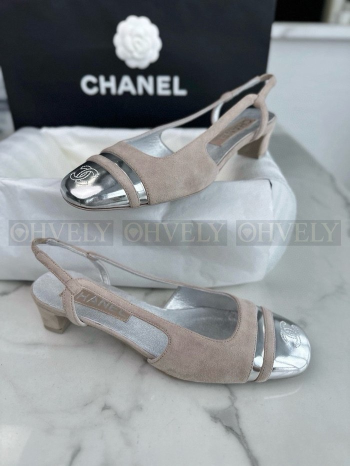 샤넬 24C CC로고 투톤 스웨이드 슬링백