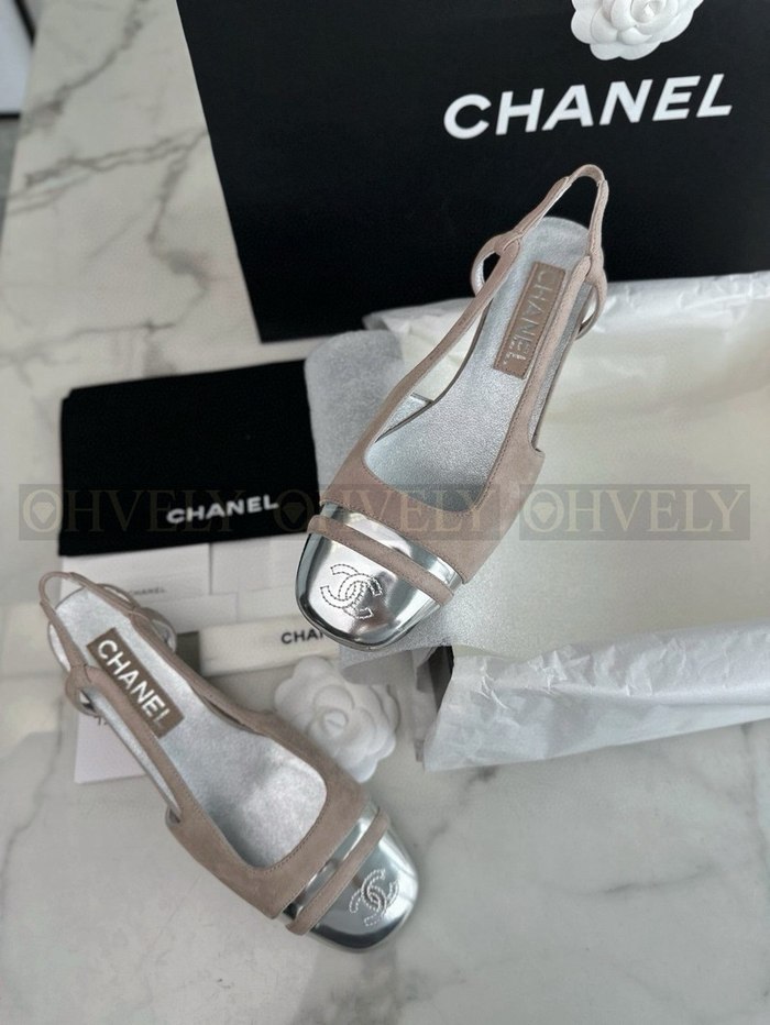 샤넬 24C CC로고 투톤 스웨이드 슬링백