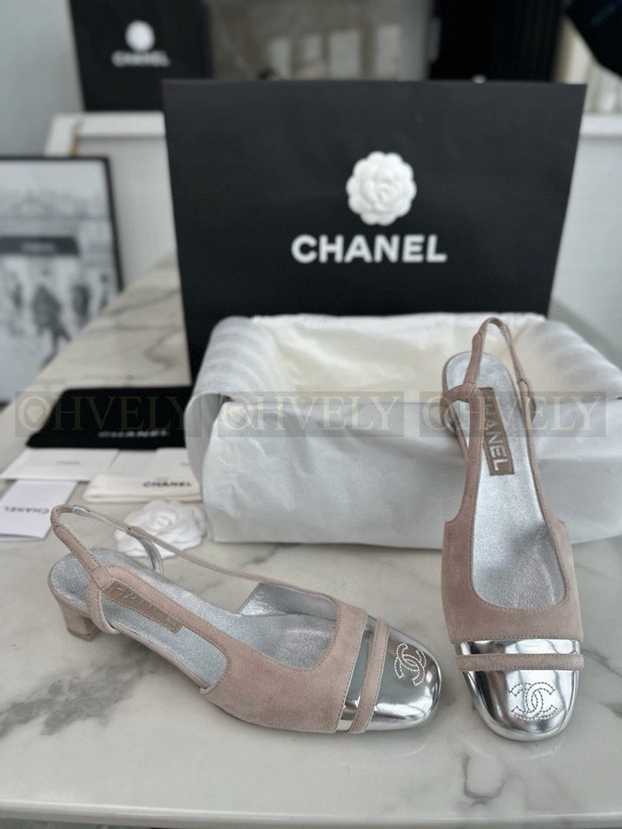 샤넬 24C CC로고 투톤 스웨이드 슬링백