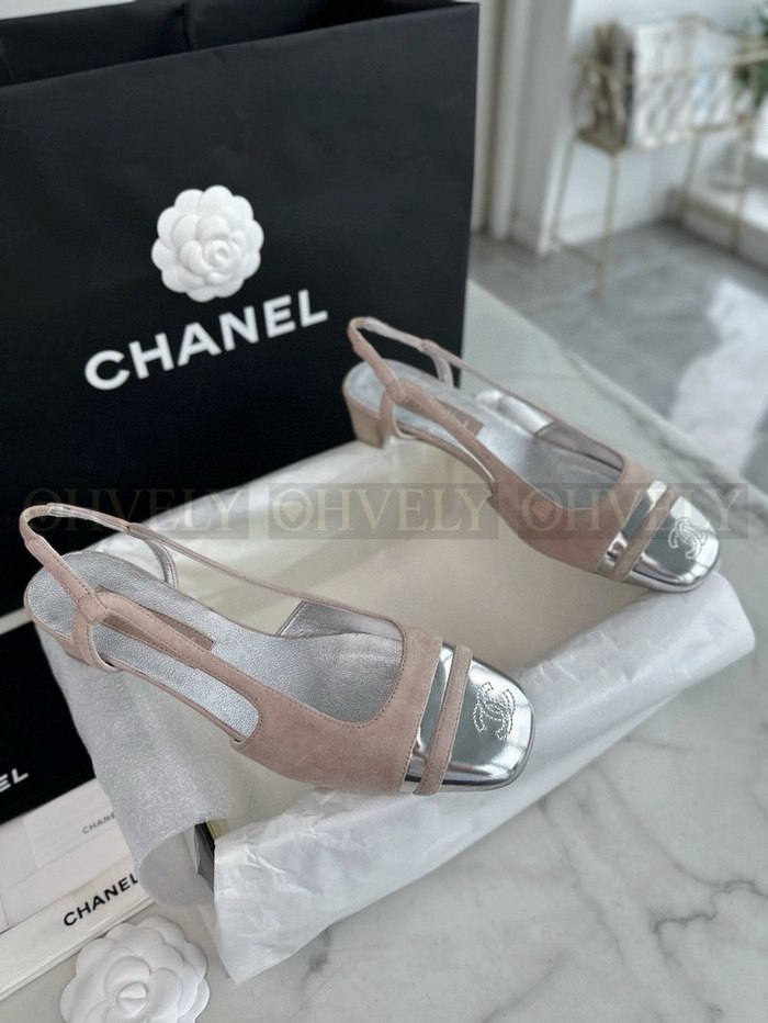 샤넬 24C CC로고 투톤 스웨이드 슬링백