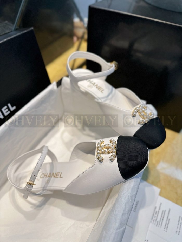 샤넬 CC 진주 투톤 메리제인