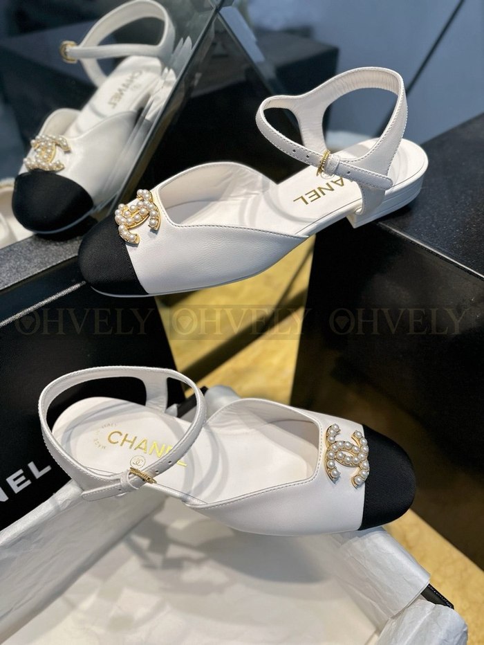 샤넬 CC 진주 투톤 메리제인