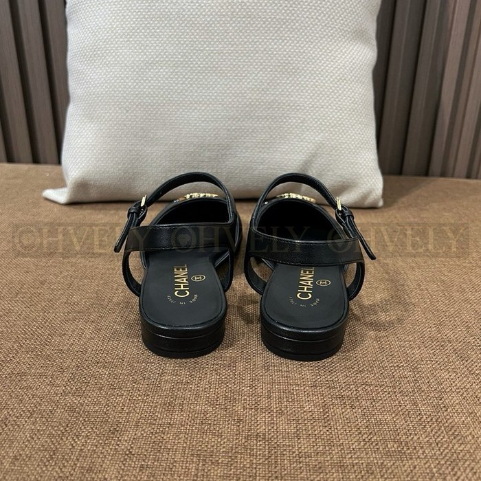 샤넬 CC로고 더블 캡토 스트랩 슬링백