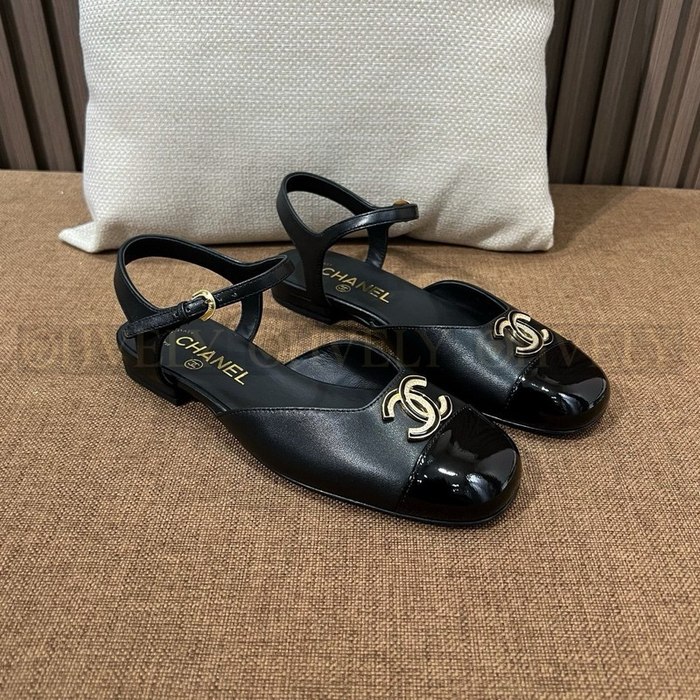 샤넬 CC로고 더블 캡토 스트랩 슬링백